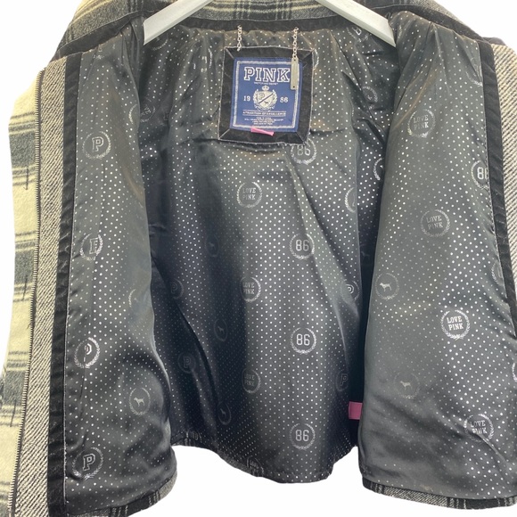 Pink by Victoria’s Secret Plaid Wool Blend Coat M - Picture 7 of 10